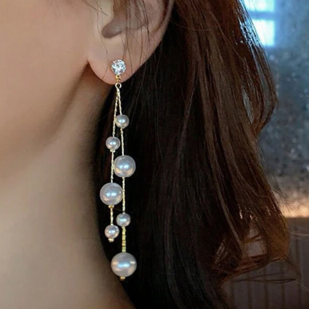 Bohemian pearl drop earrings A748